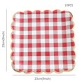 thumbnail image 3 of Rkxzt 10 Count Red and White Gingham Paper Plates 9 Inch Disposable Checkered Paper Plates Bulk Classic Plaid Paper Plates for Dinner Picnic Bbq Christmas New Year Birthday Party, 3 of 6