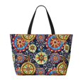 thumbnail image 2 of Balery Colorful Compasses Beach Travel Bag - Water-Resistant, Large Capacity Lightweight Tote with 7 Pockets for Women and Men - Perfect for Beach, Pool, Gym, and Travel, 2 of 7
