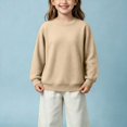 thumbnail image 7 of Lutiedan Boys Girls Knitted Sweaters Teen Crew Neck Long Sleeve Pullover Fall Winter Casual Uniform Sweaters Size 5-16,Beige, 7 of 7