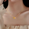 thumbnail image 5 of 14k Gold Plated Jewelry 5A Pear Shape Cubic Zirconia Love Tree Leaf Clavicle Chain Women Necklace, 5 of 6