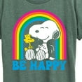 thumbnail image 3 of Peanuts - Be Happy Rainbow - Ladies Short Sleeve Classic Fit Tee, 3 of 6