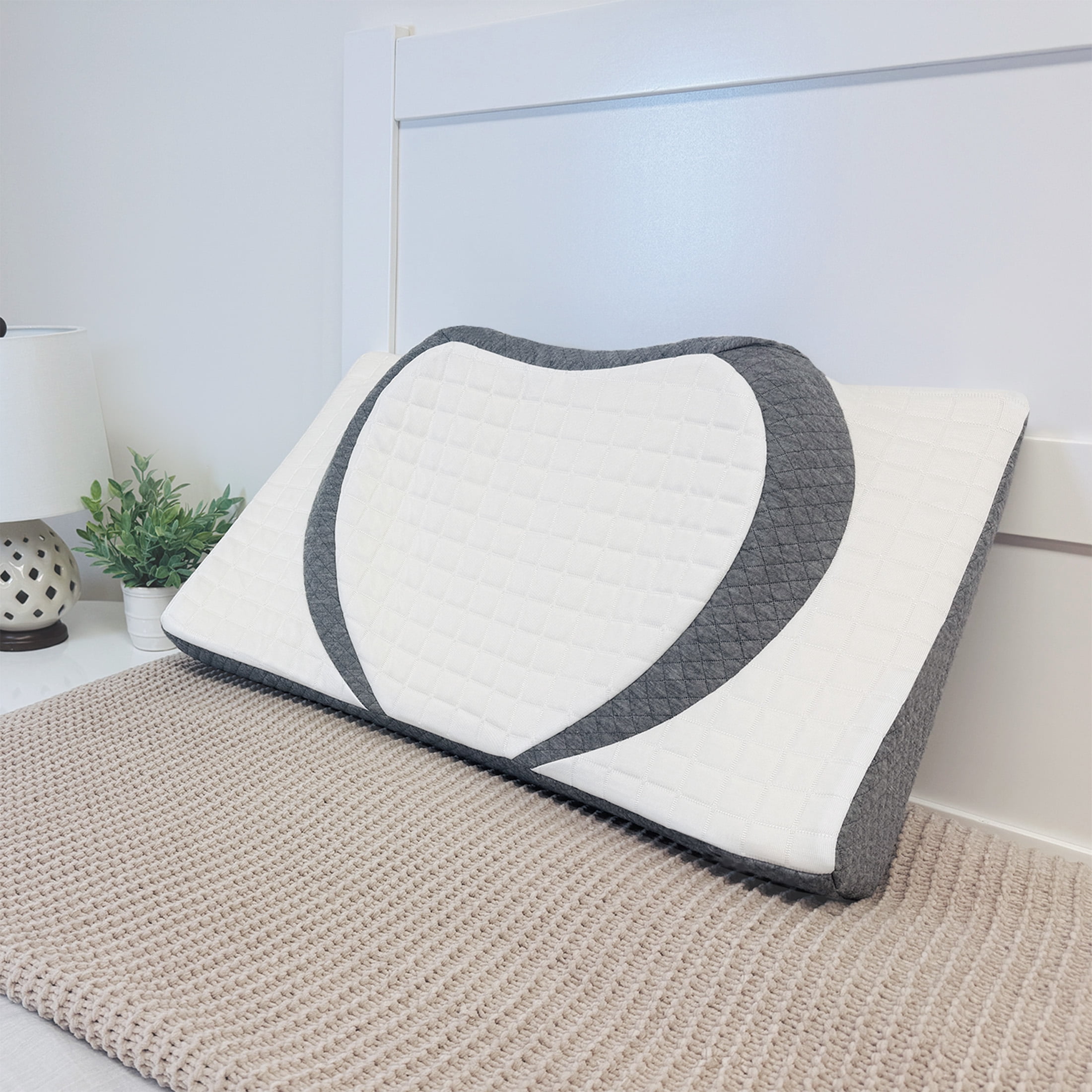 Wondertech® Ergonomic Memory Foam Contoured Heart-Shaped Pillow with Cooling Cover