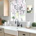 thumbnail image 5 of Grey Pink Botanical Balloon Curtains 63 Inch Length for Living Room/Bedroom, Watercolor Spring Floral Summer Leaf Rod Pocket Privacy Door Curtains Decorative Tie Up Shade for Window 52"x63", 5 of 8