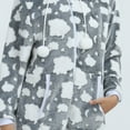 thumbnail image 4 of Defitshape Women's Long Sleeve Hooded Onesie Pajama Fuzzy Fleece Cute Winter Warm Full Zip Adult Onesies Fall Pocket Ribbed Cuffs Footless Cozy One Piece Sleepwear w/ Hood Dark Grey Large, 4 of 5
