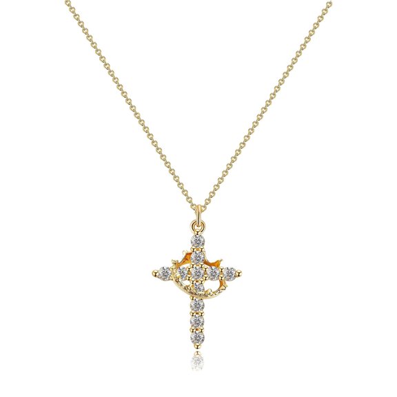JZROCKER Trendy Adjustable Chain Necklace with Stylish Crowns and Crosses Pendant