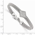 thumbnail image 2 of White Sterling Silver bracelet Fancy Textured Cubic Zirconia CZ Round Clear 7 in 6 mm, 2 of 2