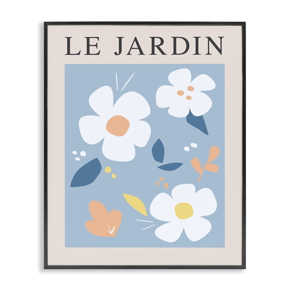 Stupell Industries Bouncing Floral Le Jardin Black Framed Giclee Art, design by Anna Quach