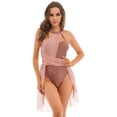 thumbnail image 7 of Aislor Womens Halter Neck Chiffon Leotard Dress Dancewear Lyrical Dance Costume, 7 of 7