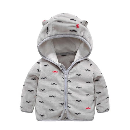 

Toddler Baby Girls Boys Hoodies Plush Coat Winter Warm Jacket Loose Sweatshirt Winter Fall Zipper Outerwear with Pockets