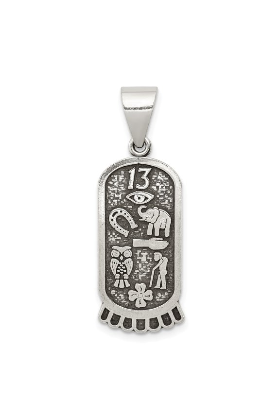 Sterling Silver Antiqued Good Luck Icon Pendant