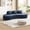 Blue, variant on 109'' Velvet Curved Sofa Couch, Modern Half-Moon Sectional Couch with Raindrop Velvet Upholstery, No Assembly Living Room Sofa for Apartments and Offices, Space-Saving 4-Seater Design,Orange