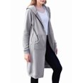 thumbnail image 2 of Womens Hoodies Sweatshirts with Zipper Oversized Fashion Long Hooded Fall Winter Jackets with Pockets Gray M, 2 of 8