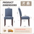 thumbnail image 6 of EOP Upholstered Dining Chair Set of 2, Wood Legs Parsons Chairs with Nailhead Trim Vintage Design for Kitchen Dining Room, Blue, 6 of 9