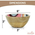 thumbnail image 3 of Doon Valley Small Wood Bowls, Mango Wood Decorative Bowl with Enamel Print, 6”x3”x3”, Light Burnt, 3 of 8