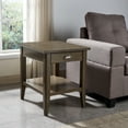 thumbnail image 5 of Leick Home Laurent  Solid Wood End Table with Shelf and Drawer, Smoke Gray, 5 of 19