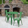 thumbnail image 2 of Bowery Hill 3 Piece 30" Round Metal Patio Dining Set in Green, 2 of 4