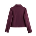 thumbnail image 5 of FRSASU Women's New Jacket Fashion Casual Long Sleeve Casual Zip up Loose Coat Top Red S(S), 5 of 9