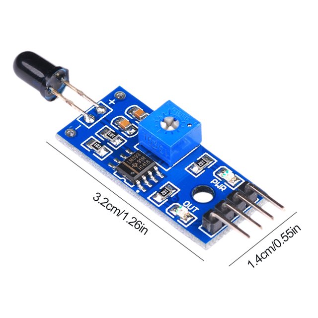 Módulo Sensor de detección de llama IR de 4 pines 3.3V-5V Accesorios para Arduino DIY Kit