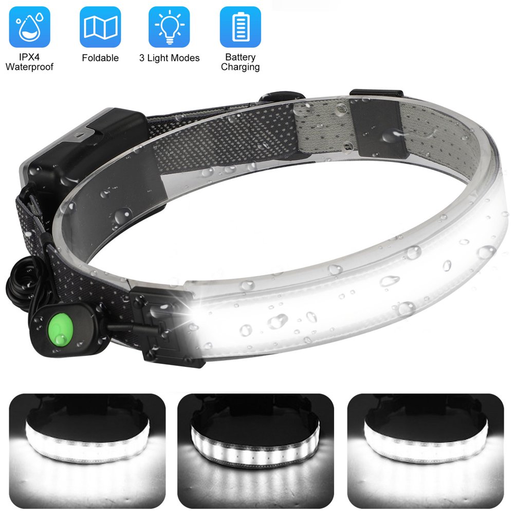 LED Headlamp, Wide Beam Headlamp Wide Angle Headlamp Flashlight, LED