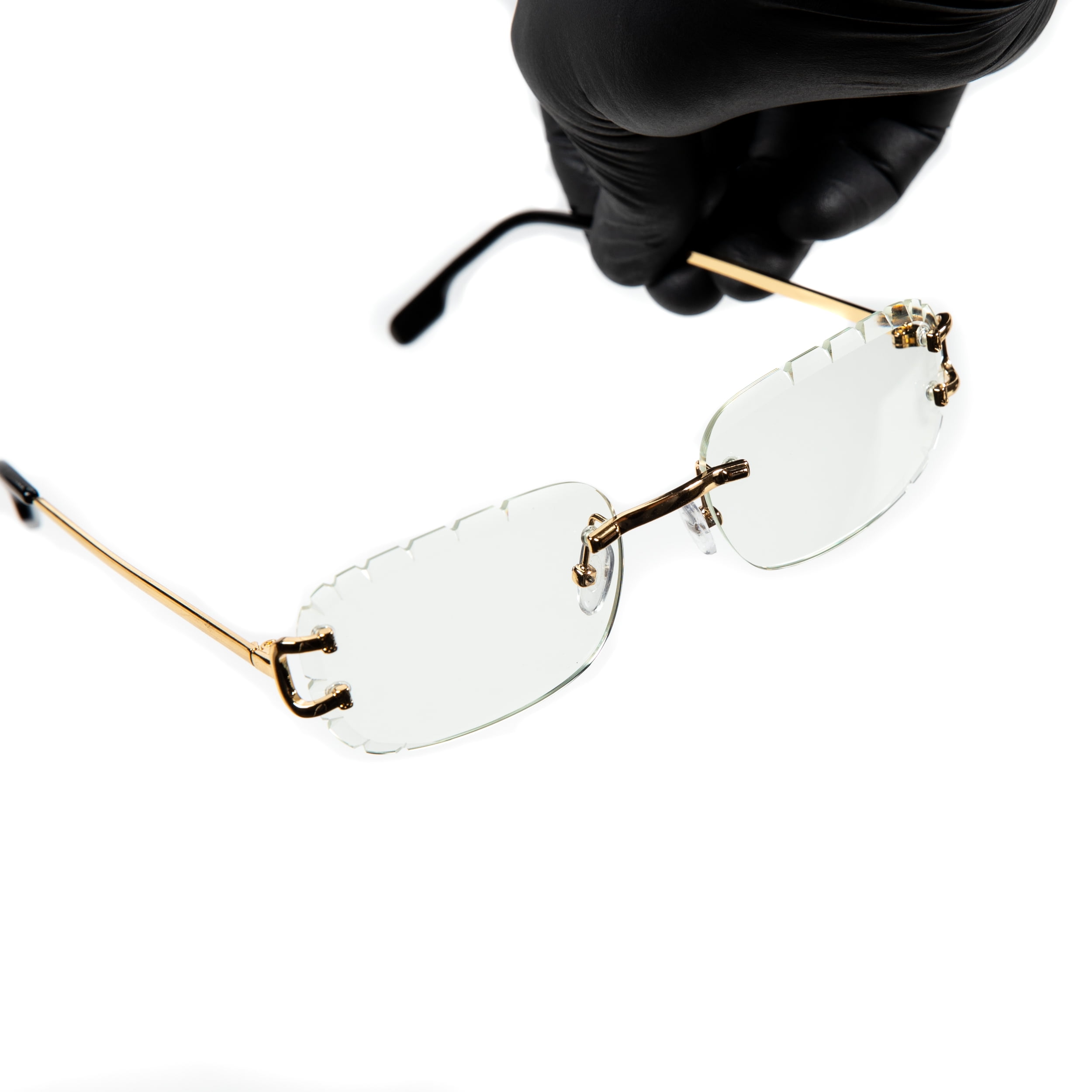 Gold Frame Rimless Hip Hop Hand Carved Diamond Cut Pakistan Ubuy