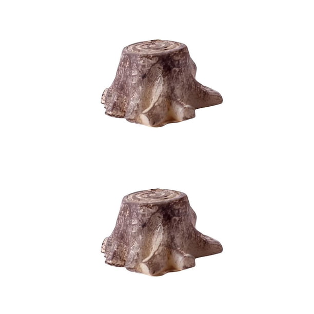 Matsuzay Decoración Miniaturas Micro Estatua Tocón Árbol Simulación Paisaje Amarillo 2Conjunto