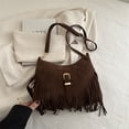 thumbnail image 2 of Luvior Women’s Vintage Motorcycle Fringe Buckle Crossbody Bag – Faux Leather Shoulder Purse with Adjustable Strap for Commuting and Casual Outings Bronze, 2 of 4