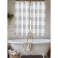 thumbnail image 6 of Grey White Buffalo Check Bedroom Curtains 63 Inches length, Farmhouse Plaid Modern Geometric Window Treatment Curtain Drapes, Rod Pocket Curtain Panels for Living Room Kitchen, 42"x63", 2 Panels, 6 of 7