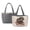 Beige - Dachshund Carnation Floral, variant on Hummingbird Print Tote Bag Large Reversible Quilted Shoulder Bag Trendy Women's Bag for Daily Commute Gym Travel Holiday, Gray