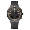 thumbnail image 1 of Reloj Glock Precision para hombre, caja de acero negro y correa marrón, 1 of 1