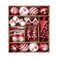 thumbnail image 1 of Juego de 70 adornos de bolas de Navidad, adornos colgantes para de Navidad, gotas colgantes de decoración navideña para festival, corona, porche Estilo C, 1 of 8