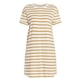 thumbnail image 6 of Time and Tru Women's Cotton T-Shirt Dress with Short Sleeves, Sizes XS-XXXL, 6 of 6