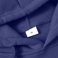 thumbnail image 5 of Plain Solid Fleece Hooded Sweatshirt For Men, Loose Long Sleeve Athletic Shirt, Daily Drawstring Hood Outerwear Blue 3XL, 5 of 8