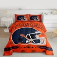 thumbnail image 2 of jejeloiu Deepblue Rugby Helmet Full Size Comforter Sets,Football Game Gaming Bedding Sets For Ball Gamer Reversible 3pcs, 2 of 8
