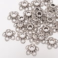 thumbnail image 3 of Antique Silver Tone Alloy Flower Bead Caps Fancy Bead Caps 5-Petal Lead Free & Cadmium Free about 11.2mm in diameter hole: about 2mm, 3 of 3