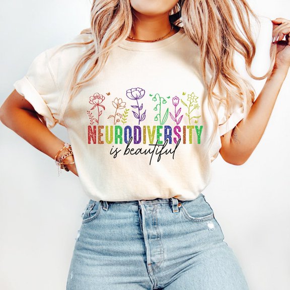 Autism Awareness T-Shirt, Neurodiversity Is Beautiful Tee, Proud Autism Mom Shirt, Glitter Coquette Tee
