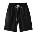thumbnail image 3 of Only Moment Shorts for Women Jute Summer Casual High Waisted Wide Leg Drawstring Lounge Shorts Comfy 2026 Beach Vacation Clothes Golf Shorts Women Black,XL, 3 of 7
