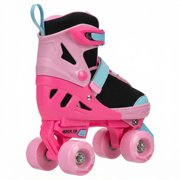 Roller Derby Girls Remix Quad Roller Skates with Patches Adjustable Sizes (3-6)