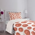 thumbnail image 5 of Ambesonne Basketball Quilted Bedspread Set 2 Pcs, Realistic Style Ball, Twin Size, Pale Cinnamon White, 5 of 6