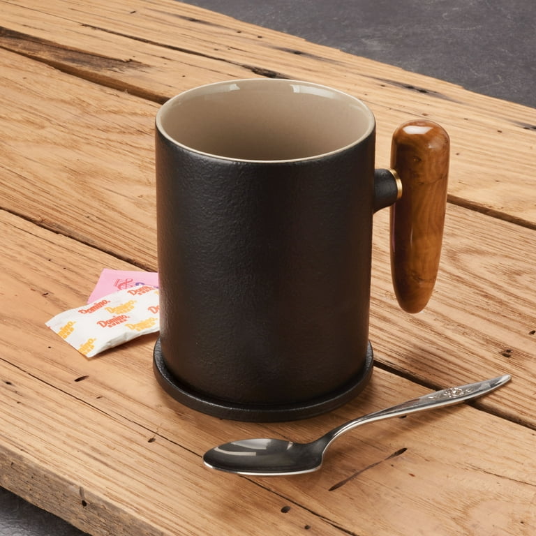 Bamboo Smart Mug Warmer with Ceramic Cup and Spoon