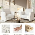 thumbnail image 3 of Modern Accent Chair, Upholstered Furry Sherpa Boucle Reading Armchair, Mid-Century Lounge Single Sofa for Bedroom, Living Room, Home Office - Ivory, 3 of 6