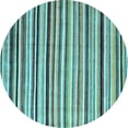 thumbnail image 1 of Ahgly Company Indoor Round Abstract Light Blue Modern Area Rugs, 7' Round, 1 of 4