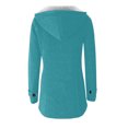 thumbnail image 4 of Winter Coats For Women Solid Color Horn Buttons Cardigan Padded Hooded Coat Jacket Overcoat, 4 of 4