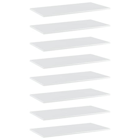 

Bookshelf Boards 8 pcs High Gloss White 31.5 x15.7 x0.6 Engineered Wood Shelving