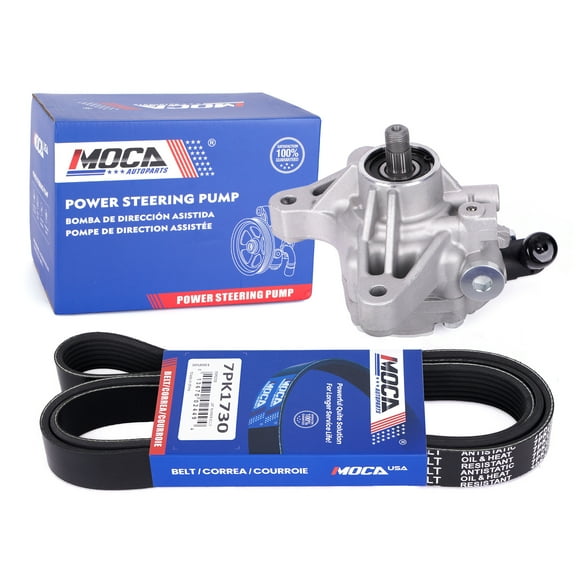 MOCA AUTOPARTS Power Steering Pump with Serpentine Belt 7PK1730 Fit for 2002-2006 Acura RSX 2.0L & 2002-2006 Honda CR-V 2.4L