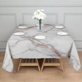 thumbnail image 3 of White Marble Rose Gold Line Pattern Square Tablecloth,Waterproof Square Table Cover,Wipeable Spillproof Washable Table Cover for Home Kitchen Party Decor 60"x60"(152x152cm), 3 of 6