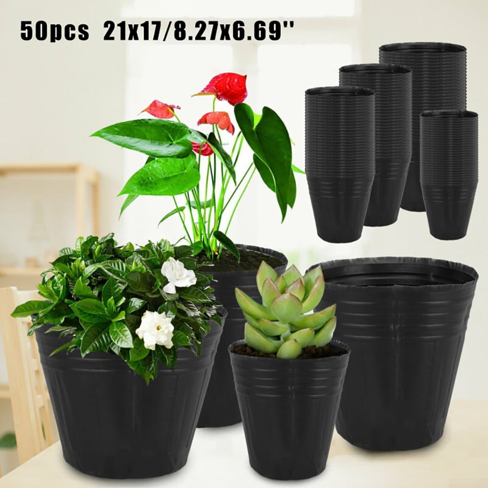 50x Garden Nursery Pot Outdoor Planter Flower Vegetable Plant Pots Plastic 