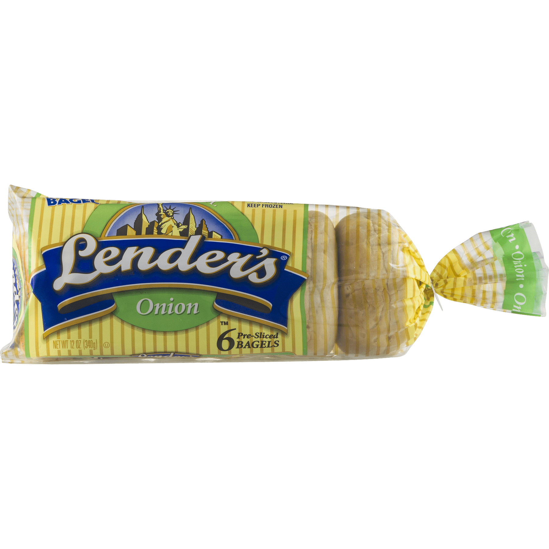 Lender's Frozen Original Onion Flavored 6 Ct Flour Based Bagels 12oz Plastic Bag