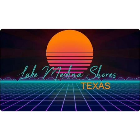 

Lake Medina Shores Texas 4 X 2.25-Inch Fridge Magnet Retro Neon Design