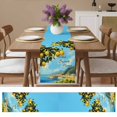 thumbnail image 4 of Lemon Summer Seaside Island Table Runner 13x60in Non-Slip Cotton Linen Table Runners, Green Watercolor Leaves Dresser Scarves TableRunner for Dinner Kitchen Dining Wedding Party, 4 of 9