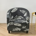 thumbnail image 3 of Dowbom Printed Club Chair Slipcover Stretch Armchair Cover Washable Tub Chair Covers, 3 of 8